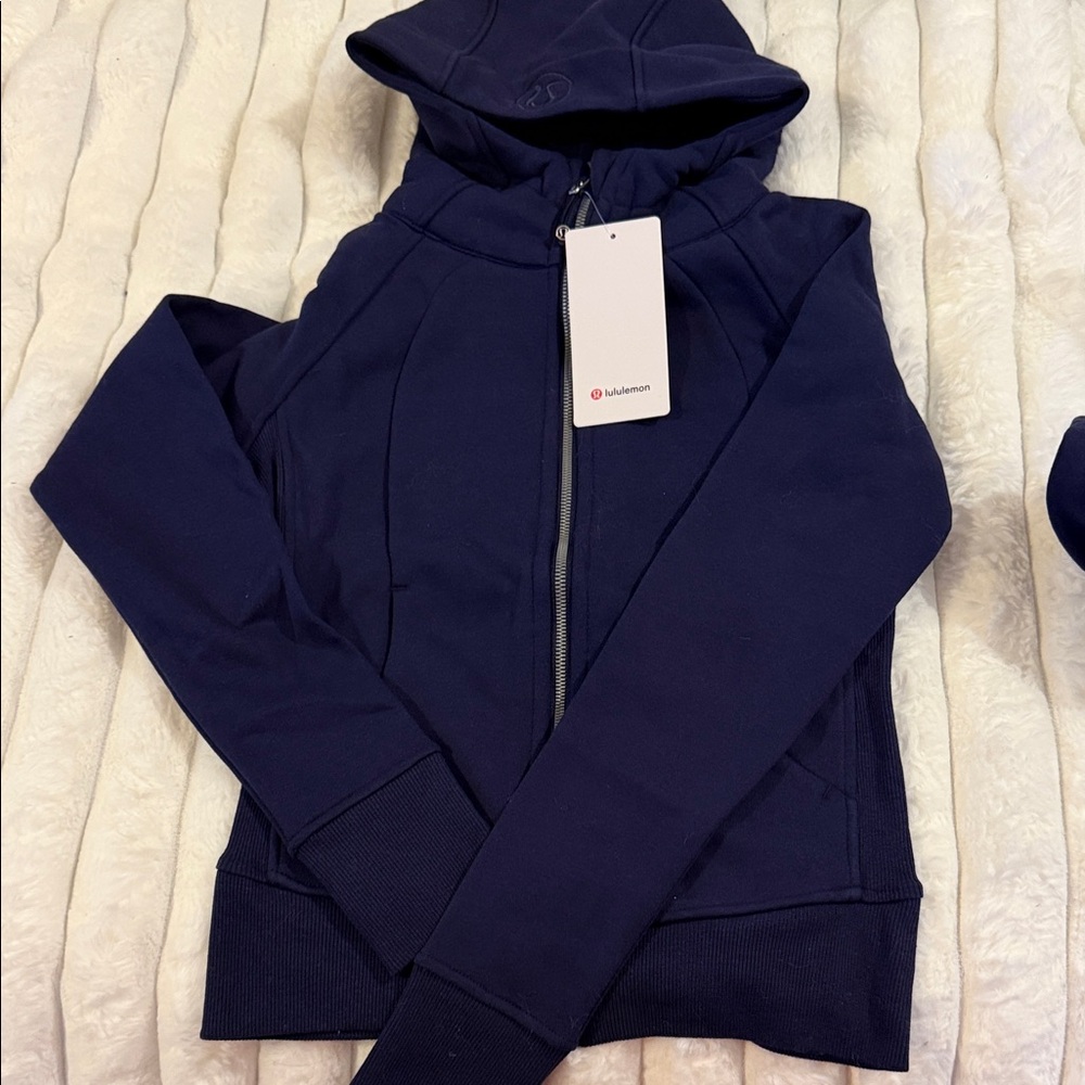 Lululemon Navy Blue Zip-Up Hoodie and Pants set size 4